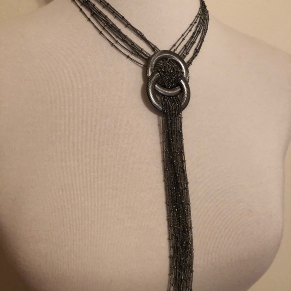 Brand New Silver Hematite Statement Necklace - Picture 3 of 7